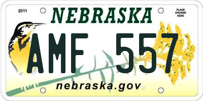 NE license plate AMF557