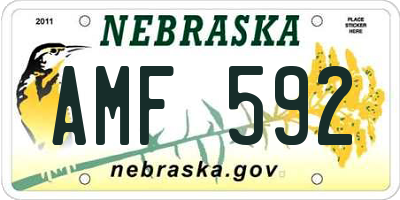 NE license plate AMF592