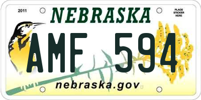 NE license plate AMF594