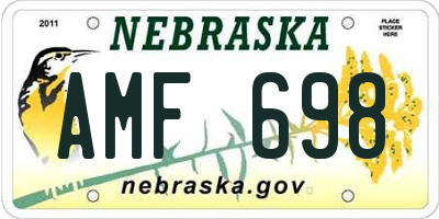 NE license plate AMF698