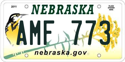 NE license plate AMF773