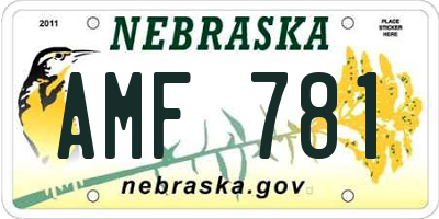 NE license plate AMF781