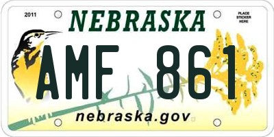 NE license plate AMF861