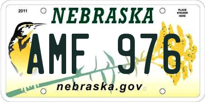 NE license plate AMF976