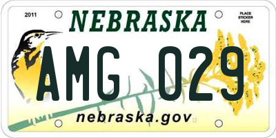 NE license plate AMG029