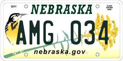 NE license plate AMG034