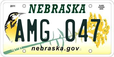 NE license plate AMG047