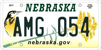 NE license plate AMG054