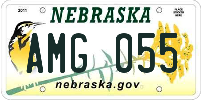 NE license plate AMG055
