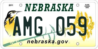 NE license plate AMG059