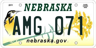 NE license plate AMG071