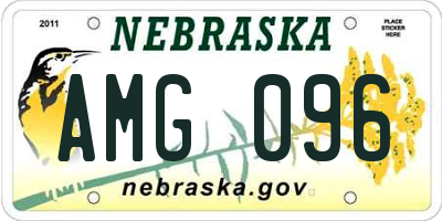 NE license plate AMG096