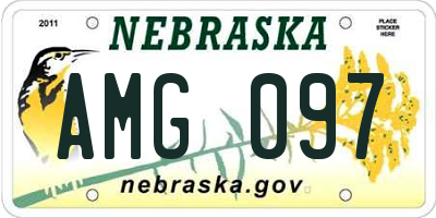 NE license plate AMG097
