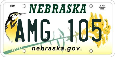 NE license plate AMG105