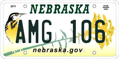 NE license plate AMG106