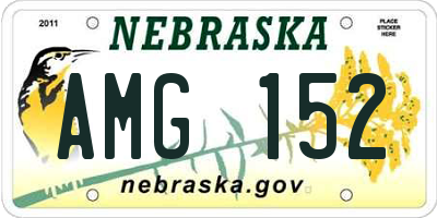 NE license plate AMG152