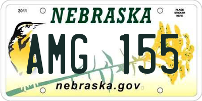 NE license plate AMG155
