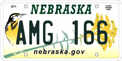 NE license plate AMG166