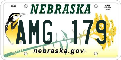 NE license plate AMG179