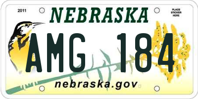 NE license plate AMG184