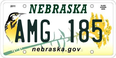 NE license plate AMG185