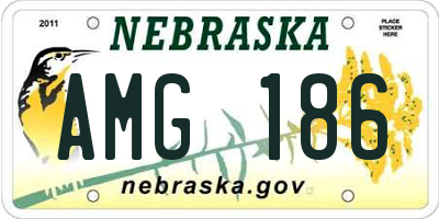 NE license plate AMG186