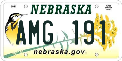 NE license plate AMG191