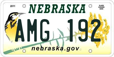 NE license plate AMG192
