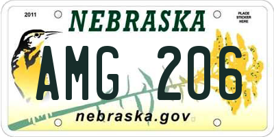 NE license plate AMG206