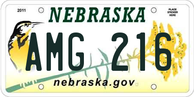 NE license plate AMG216