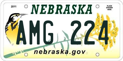 NE license plate AMG224