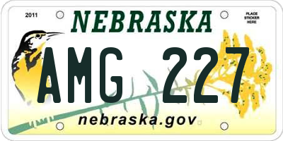 NE license plate AMG227