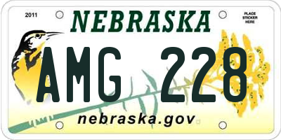 NE license plate AMG228