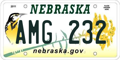NE license plate AMG232