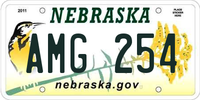 NE license plate AMG254