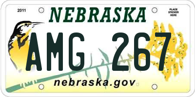 NE license plate AMG267