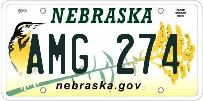 NE license plate AMG274