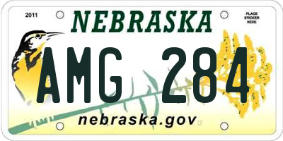 NE license plate AMG284