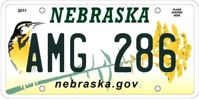 NE license plate AMG286