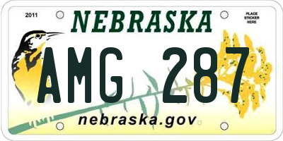 NE license plate AMG287