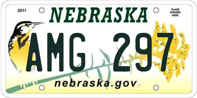 NE license plate AMG297