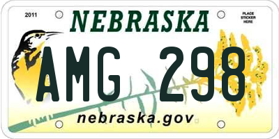 NE license plate AMG298