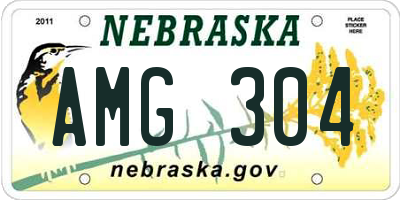 NE license plate AMG304