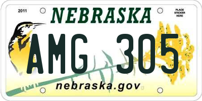 NE license plate AMG305