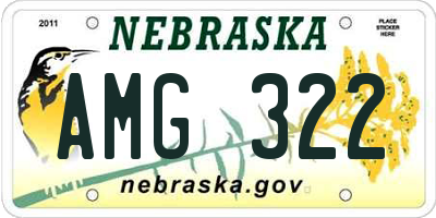 NE license plate AMG322