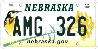 NE license plate AMG326