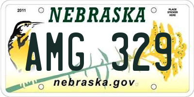 NE license plate AMG329