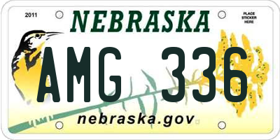 NE license plate AMG336