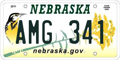 NE license plate AMG341