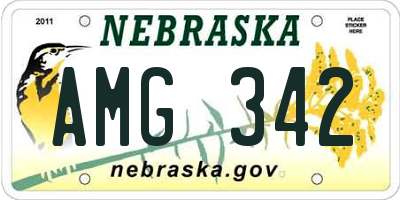 NE license plate AMG342